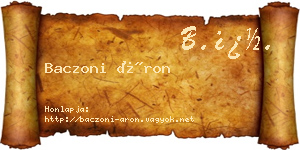 Baczoni Áron névjegykártya